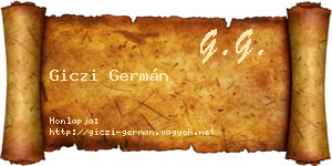 Giczi Germán névjegykártya